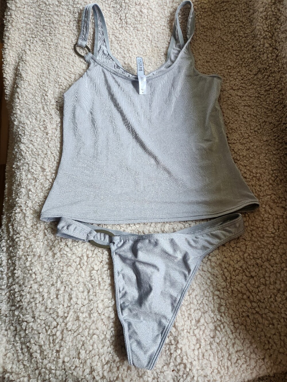 Victoria's Secret Body Silver Shimmer Tank Top Vintage 2004, Size Medium